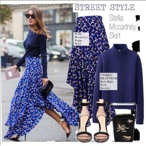 Stella McCartney Blue Poppy Skirt